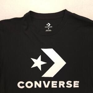 Converse Crew Neck Short Sleeve Graphic T Shirt Mens Size Small S Black